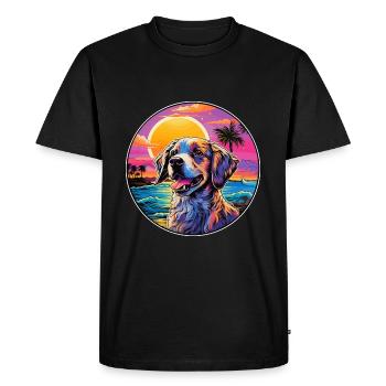 Perdiguero Navarro Dog Breed Colorful Cartoon Wate - Men's Premium Organic T-Shirt - black - Front - Nico (187cm)