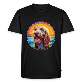 Spinone Italiano Race De Chien Coloré Cartoon Waterc - T-shirt Premium bio Homme - noir - Devant - Nico (187cm)