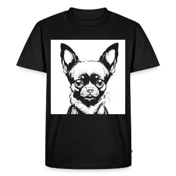 Funny Chihuahua wearing Sunglasses Chihuahuas - Men's Premium Organic T-Shirt - black - Front - Nico (187cm)