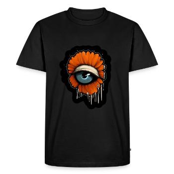Oeil : Fleur d’oranger - T-shirt Premium bio Homme - noir - Devant - Nico (187cm)