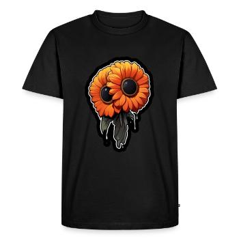 Oeil : Fleur d’oranger - T-shirt Premium bio Homme - noir - Devant - Nico (187cm)