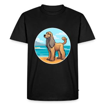Lévrier afghan chien race Cartoon Kawaii Clipart chien - T-shirt Premium bio Homme - noir - Devant - Nico (187cm)