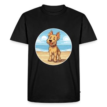 Berger Picard chien race Cartoon Kawaii Clipart chien - T-shirt Premium bio Homme - noir - Devant - Nico (187cm)