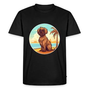 Griffon belge chien race Cartoon Kawaii Clipart - T-shirt Premium bio Homme - noir - Devant - Nico (187cm)
