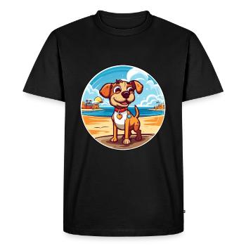 Billy chien race dessin animé Kawaii Clipart aquarelle - T-shirt Premium bio Homme - noir - Devant - Nico (187cm)