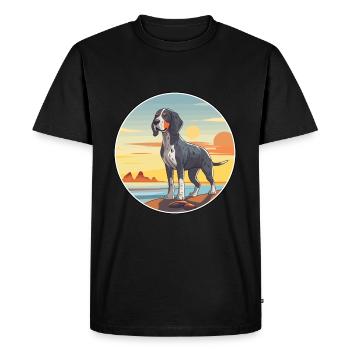 Bluetick Coonhound race chien de bande dessinée Kawaii chien - T-shirt Premium bio Homme - noir - Devant - Nico (187cm)