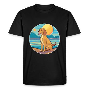 Braque Saint Germain race de chien dessin animé Kawaii chien - T-shirt Premium bio Homme - noir - Devant - Nico (187cm)