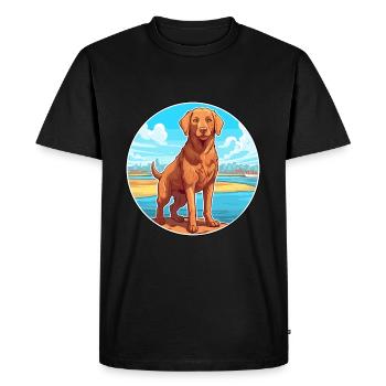 Baie de Chesapeake Retriever chien race Cartoon Kawaii - T-shirt Premium bio Homme - noir - Devant - Nico (187cm)