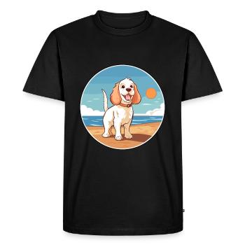 Clumber Spaniel chien race Cartoon Kawaii Clipart - T-shirt Premium bio Homme - noir - Devant - Nico (187cm)