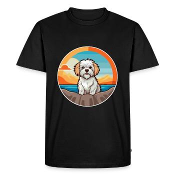 Dandie Dinmont Terrier race de chien Cartoon Kawaii - T-shirt Premium bio Homme - noir - Devant - Nico (187cm)