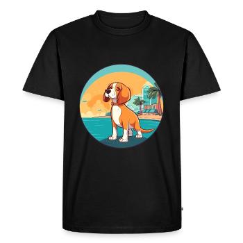 Deutsche Bracke chien race Cartoon Kawaii Clipart - T-shirt Premium bio Homme - noir - Devant - Nico (187cm)
