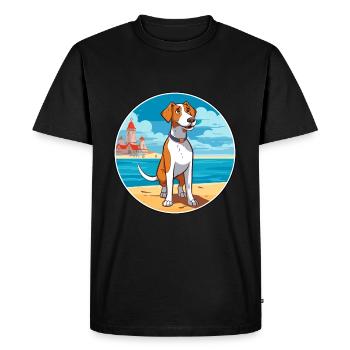 Grand Anglo Francais Dog Breed Cartoon Kawaii Dog - Men's Premium Organic T-Shirt - black - Front - Nico (187cm)
