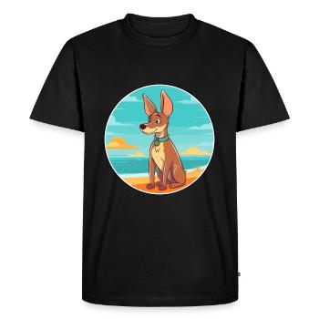 Hare Indian Dog Breed Cartoon Kawaii Clipart Dog - Men's Premium Organic T-Shirt - black - Front - Nico (187cm)