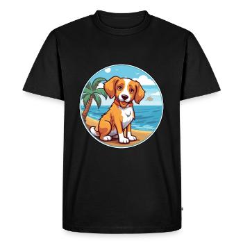 Kanni chien race dessin animé Kawaii Clipart aquarelle - T-shirt Premium bio Homme - noir - Devant - Nico (187cm)