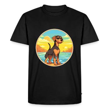 Jagdterrier chien race dessin animé Kawaii Clipart chien - T-shirt Premium bio Homme - noir - Devant - Nico (187cm)