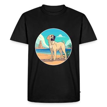 Kangal chien race dessin animé Kawaii Clipart aquarelle - T-shirt Premium bio Homme - noir - Devant - Nico (187cm)