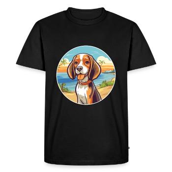 Kerry Beagle chien race dessin animé Kawaii Clipart chien - T-shirt Premium bio Homme - noir - Devant - Nico (187cm)