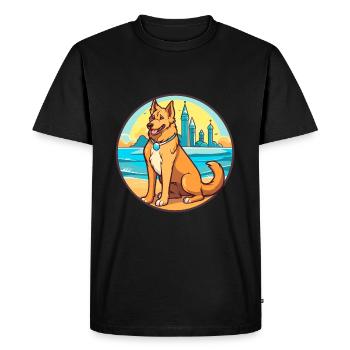 Roi Berger Chien Race Cartoon Kawaii Clipart Chien - T-shirt Premium bio Homme - noir - Devant - Nico (187cm)