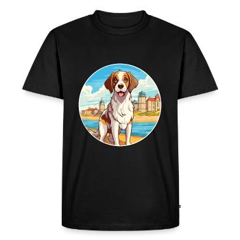 Moscou chien de garde chien race Cartoon Kawaii Clipart - T-shirt Premium bio Homme - noir - Devant - Nico (187cm)