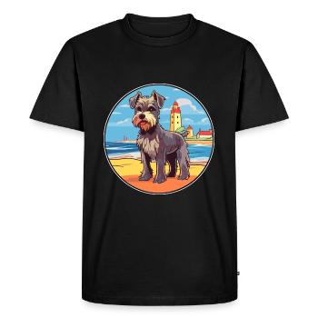 Mittelschnauze Dog Breed Cartoon Kawaii Clipart - Men's Premium Organic T-Shirt - black - Front - Nico (187cm)