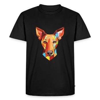Pharaon chien chien aquarelle colorée Animal de compagnie - T-shirt Premium bio Homme - noir - Devant - Nico (187cm)