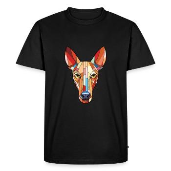 Pharaon chien chien aquarelle colorée Animal de compagnie - T-shirt Premium bio Homme - noir - Devant - Nico (187cm)