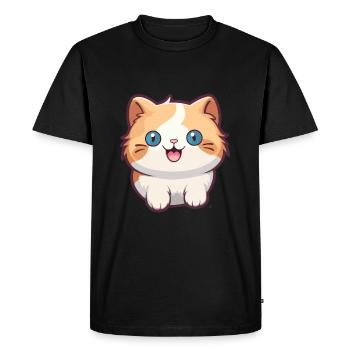 Munchkin chat dessin animé aquarelle illustration - T-shirt Premium bio Homme - noir - Devant - Nico (187cm)