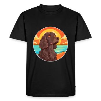 Picardy Spaniel Dog Breed Cartoon Kawaii Clipart - Men's Premium Organic T-Shirt - black - Front - Nico (187cm)
