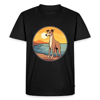 Polonais lévrier chien race Cartoon Kawaii Clipart - T-shirt Premium bio Homme - noir - Devant - Nico (187cm)