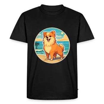 Poméranie allemand Spitz chien race Cartoon Kawaii - T-shirt Premium bio Homme - noir - Devant - Nico (187cm)