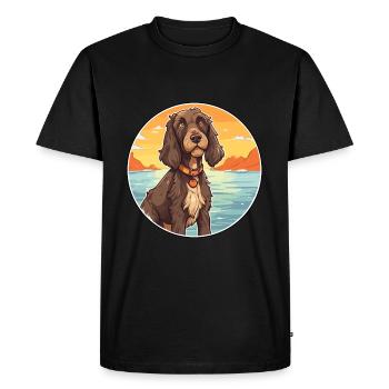 Pudelpointer Dog Breed Cartoon Kawaii Clipart Dog - Men's Premium Organic T-Shirt - black - Front - Nico (187cm)