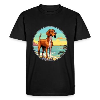 Vieux chien d’arrêt danois race Cartoon Kawaii chien - T-shirt Premium bio Homme - noir - Devant - Nico (187cm)