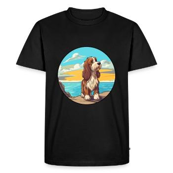 Petit Basset Griffon Vendéen Chien Race Cartoon - T-shirt Premium bio Homme - noir - Devant - Nico (187cm)