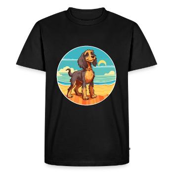 Phalene Dog Breed Cartoon Kawaii Clipart Dog Pet - Men's Premium Organic T-Shirt - black - Front - Nico (187cm)
