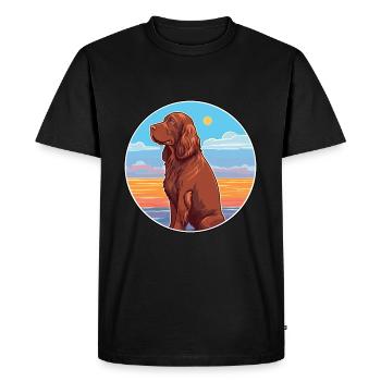 Sussex Spaniel Dog Breed Cartoon Kawaii Clipart - Men's Premium Organic T-Shirt - black - Front - Nico (187cm)