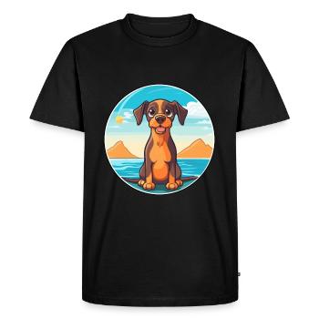 Ratonero Murciano Dog Breed Cartoon Kawaii Clipart - Men's Premium Organic T-Shirt - black - Front - Nico (187cm)