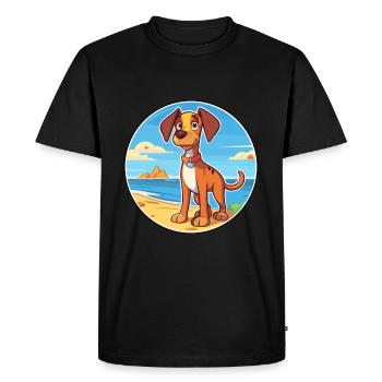Ratonero Valenciano Dog Breed Cartoon Kawaii Dog - Men's Premium Organic T-Shirt - black - Front - Nico (187cm)