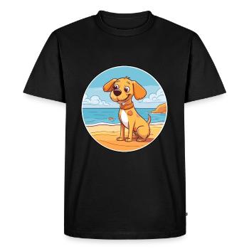 Sabueso Español Hund Rasse Cartoon Kawaii Clipart - Männer Premium Bio T-Shirt - Schwarz - Vorne - Nico (187cm)