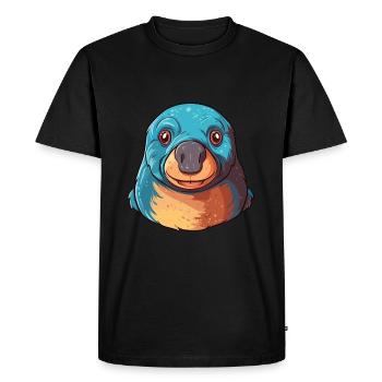 Mole Colorful Watercolor Cartoon Kawaii Animal - Men's Premium Organic T-Shirt - black - Front - Nico (187cm)