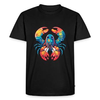 Homard Aquarelle Colorée Dessin Animé Kawaii Animal - T-shirt Premium bio Homme - noir - Devant - Nico (187cm)