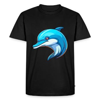 Dauphin Aquarelle Colorée Dessin Animé Kawaii Animal - T-shirt Premium bio Homme - noir - Devant - Nico (187cm)