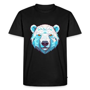 Ours Polaire Aquarelle Colorée Dessin Animé Kawaii Anim - T-shirt Premium bio Homme - noir - Devant - Nico (187cm)