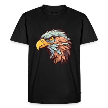 Aigle Aquarelle Colorée Dessin Animé Kawaii Animal - T-shirt Premium bio Homme - noir - Devant - Nico (187cm)