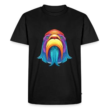 Morse aquarelle colorée dessin animé Kawaii Animal - T-shirt Premium bio Homme - noir - Devant - Nico (187cm)
