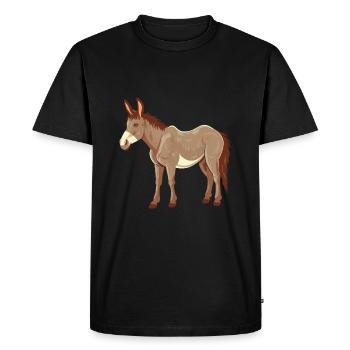 Âne Coloré Aquarelle Dessin Animé Kawaii Animal - T-shirt Premium bio Homme - noir - Devant - Nico (187cm)