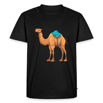 Camel Colorful Watercolor Cartoon Kawaii Animal - Men's Premium Organic T-Shirt - black - Front - Nico (187cm)