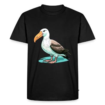 Albatross Colorful Watercolor Cartoon Kawaii Anima - Men's Premium Organic T-Shirt - black - Front - Nico (187cm)