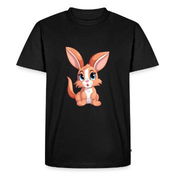 Lapin Aquarelle Colorée Dessin Animé Kawaii Animal - T-shirt Premium bio Homme - noir - Devant - Nico (187cm)