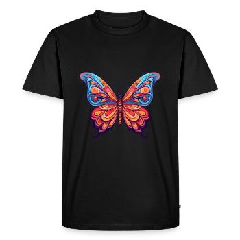 Butterfly Colorful Watercolor Cartoon Kawaii Anima - Men's Premium Organic T-Shirt - black - Front - Nico (187cm)