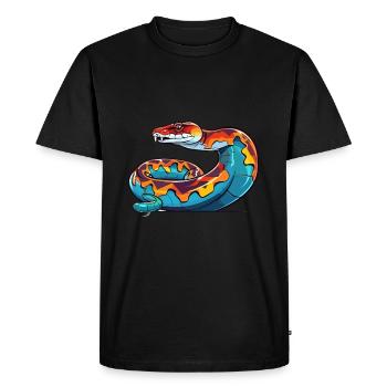 Anaconda Colorful Watercolor Cartoon Kawaii Animal - Men's Premium Organic T-Shirt - black - Front - Nico (187cm)